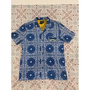 Dogg Supply Snoop Dogg Blue Bandana Paisley Shirt DOGG 93 Mens Medium SS
